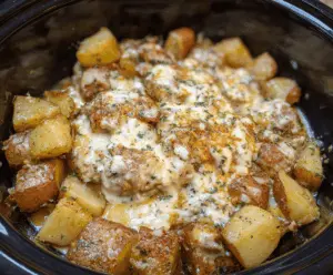 Crockpot Garlic Parmesan Chicken and Potatoes