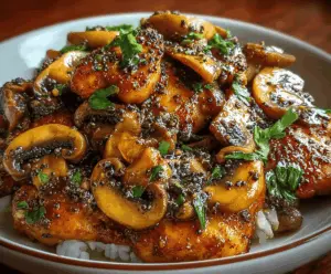 Black Pepper Chicken with Mushrooms