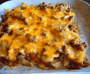 Cheesy Ground Beef And Potato Casserole