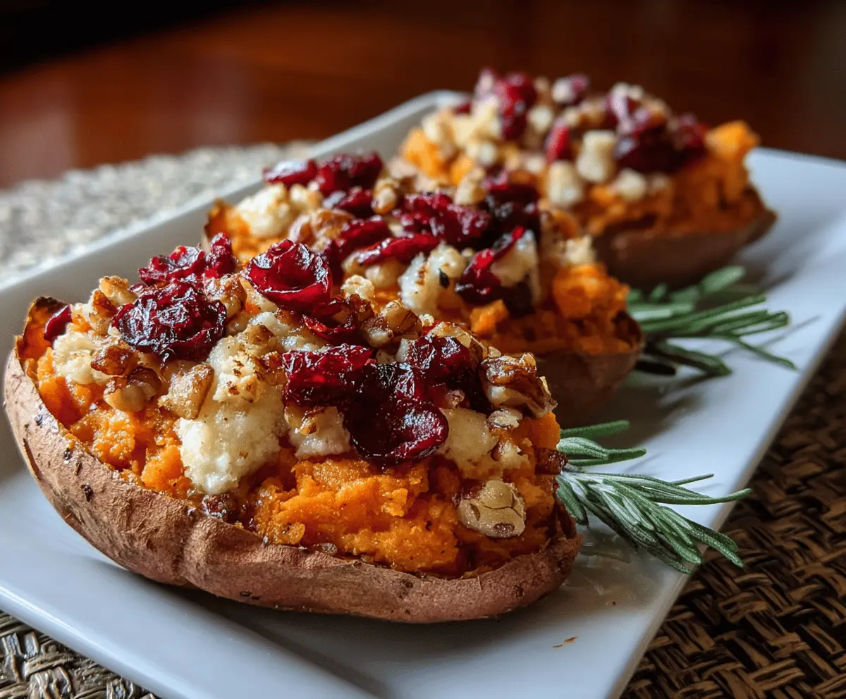 Easy Cranberry Apple Twice-Baked Sweet Potatoes