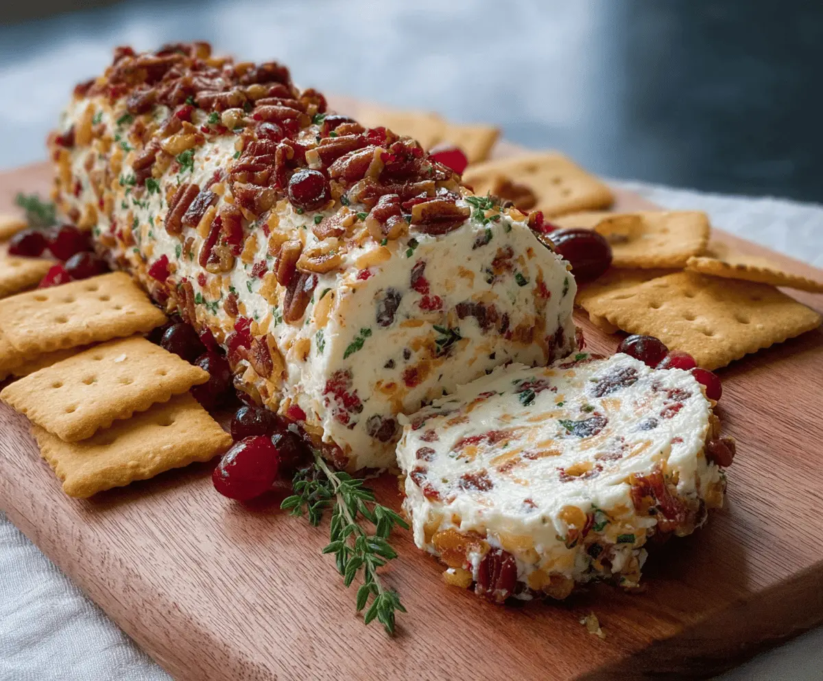 Easy Cranberry Pecan Cheese Log