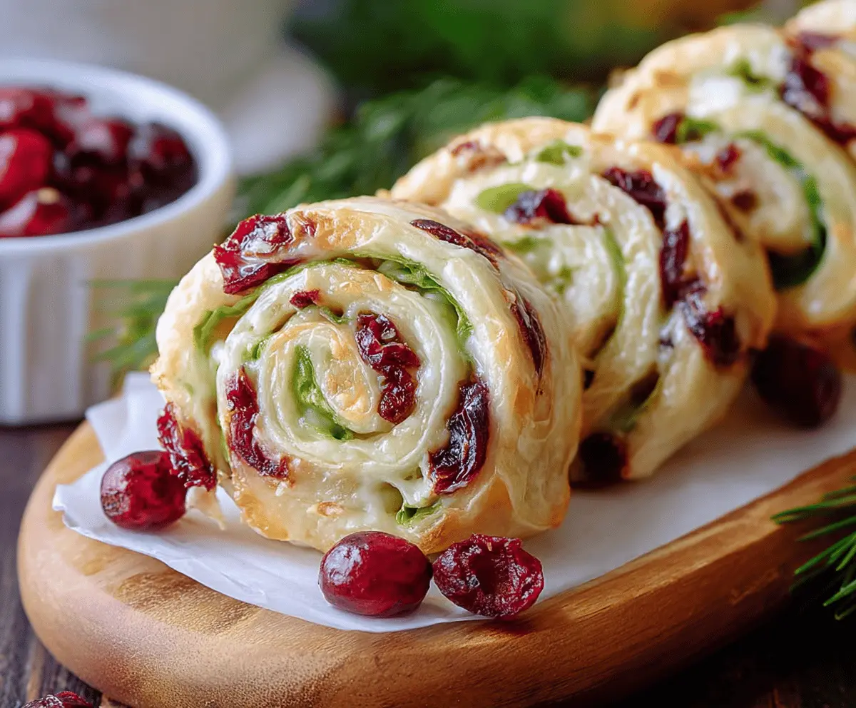 Easy Christmas Cranberry Pinwheels
