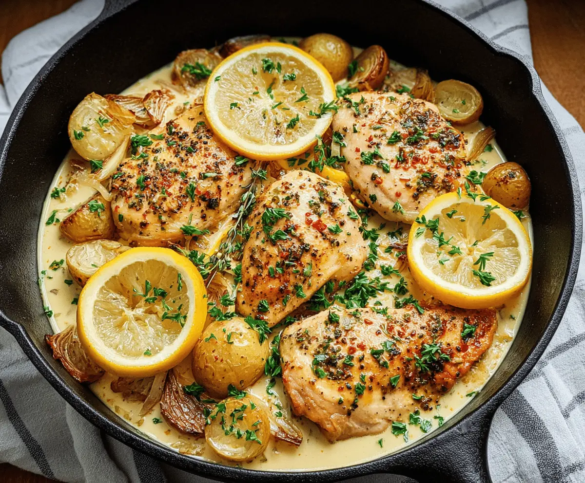 Lemon Garlic Chicken Skillet — light, bright, and flavorful