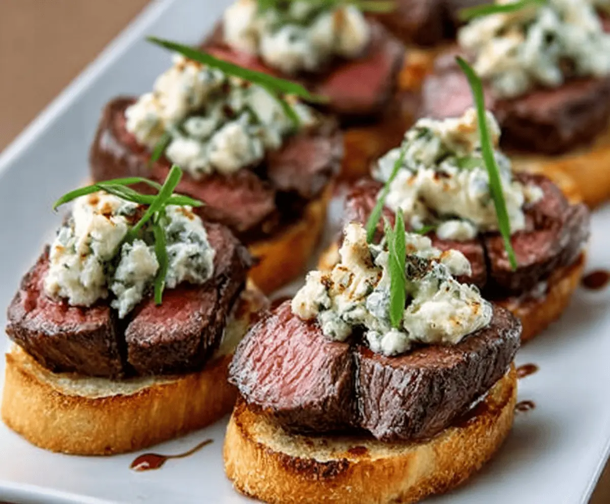 Easy Beef Tenderloin Gorgonzola Crostini