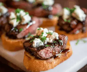 Beef Tenderloin Gorgonzola Crostini