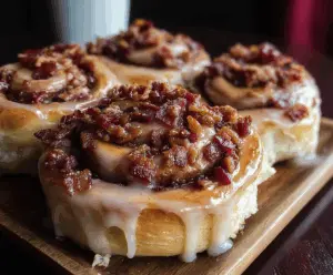 Bourbon Maple Bacon Cinnamon Rolls