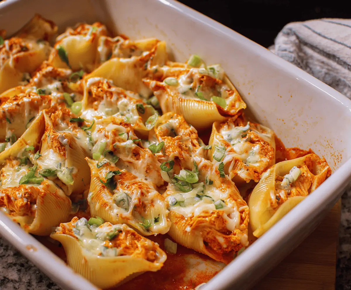 Easy Buffalo Chicken Stuffed Shells Recipe