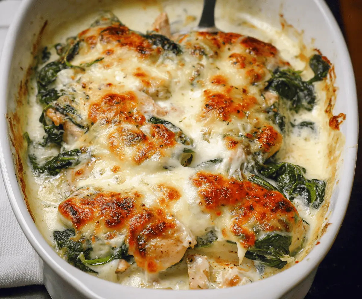 Creamy Chicken Spinach Casserole