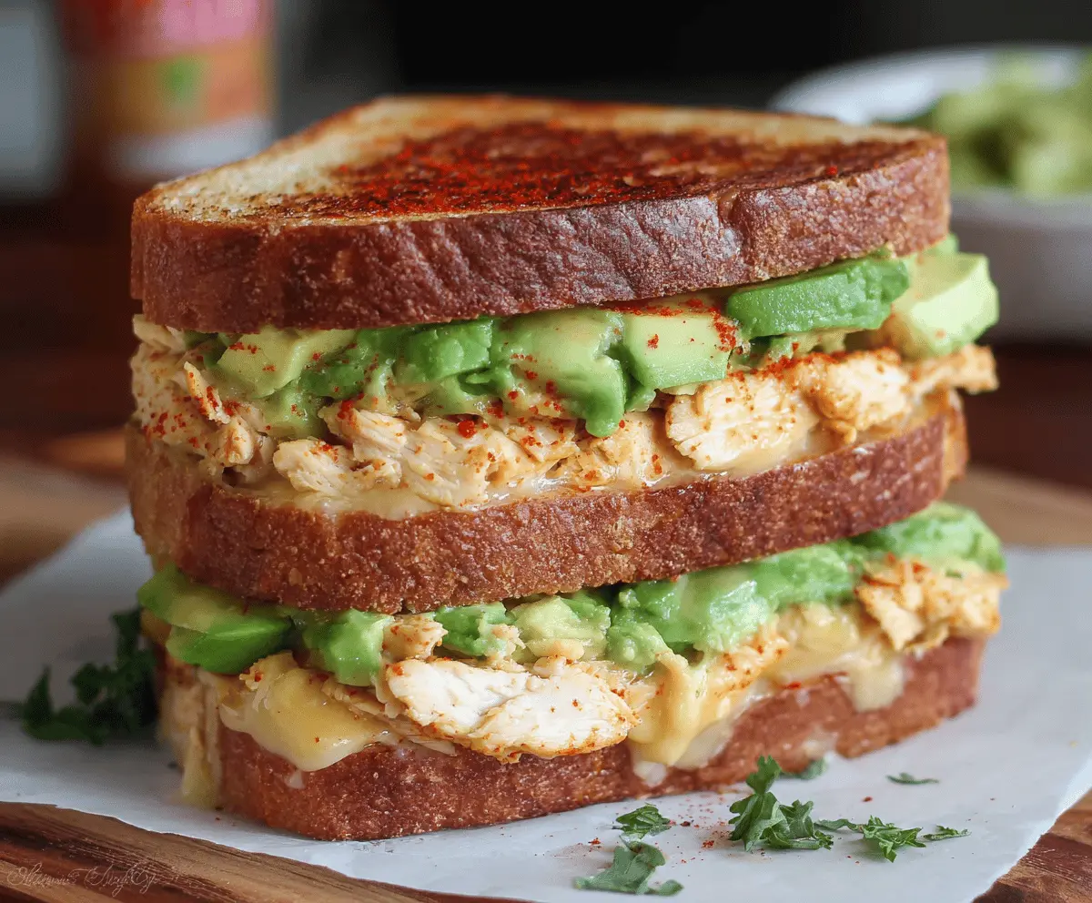 Easy Chicken Avocado Melt Sandwich