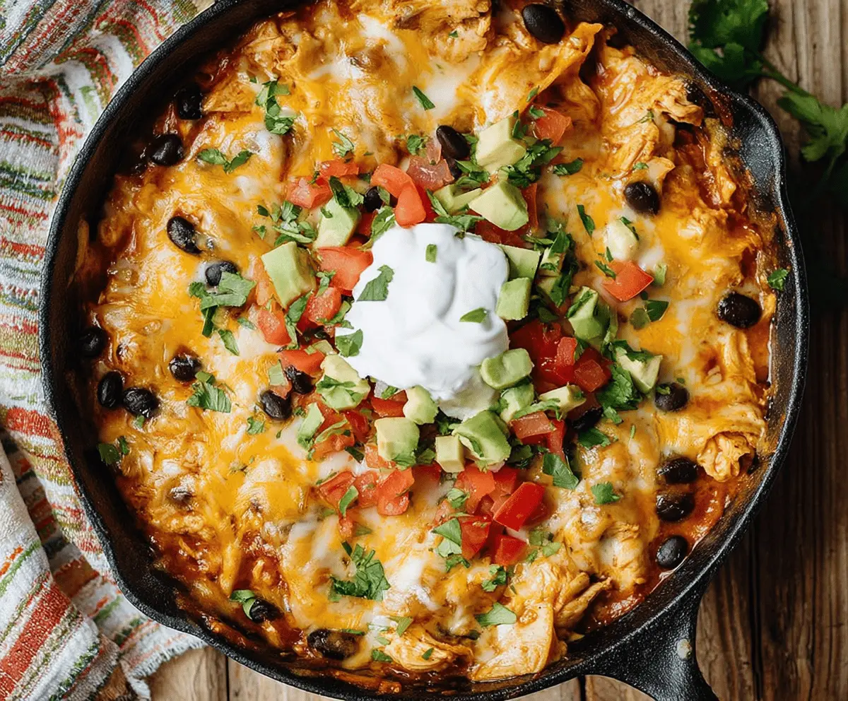 Easy Chicken Black Bean Enchilada Skillet