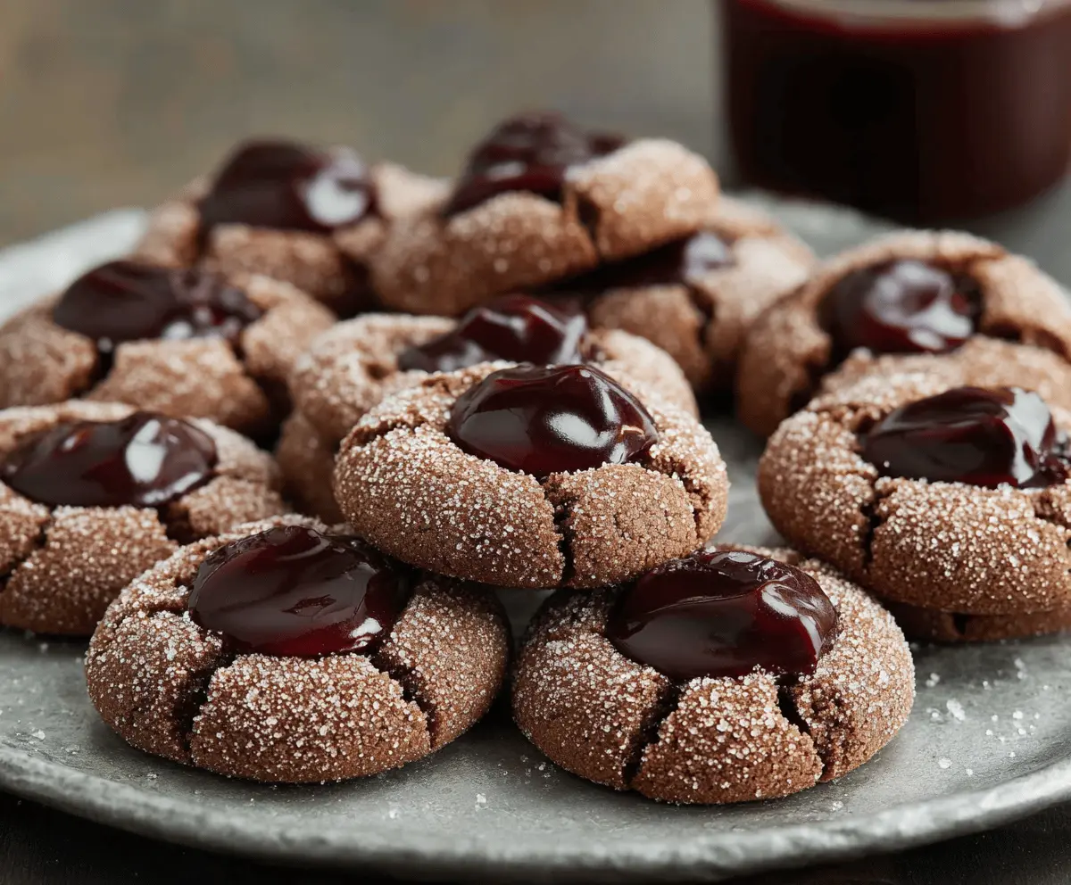 Easy Chocolate Thumbprint Cookies