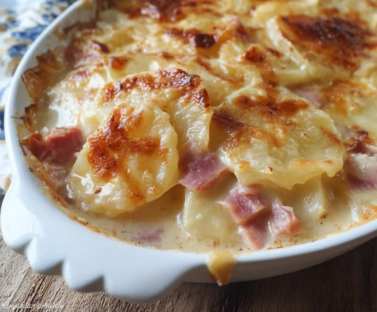 Easy Classic Scalloped Potatoes with Ham