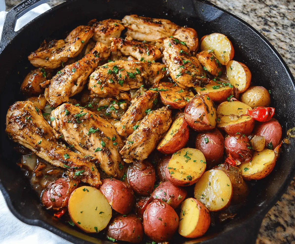 Garlic Butter Chicken & Potatoes Skillet