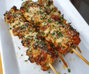 Garlic Parmesan Chicken Skewers