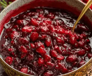 Honey Bourbon Cranberry Sauce