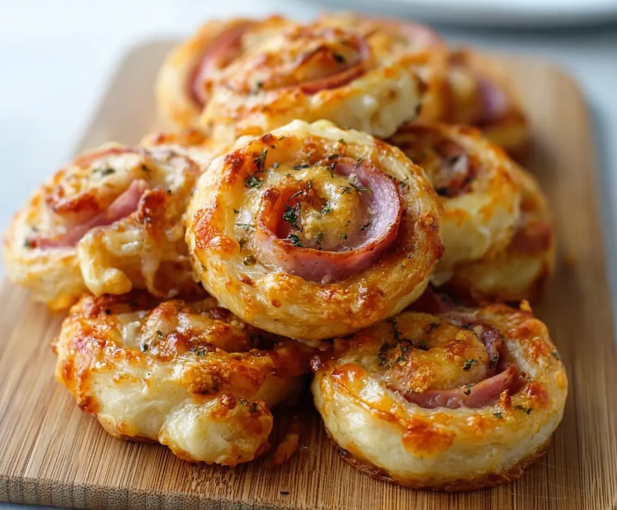 Easy Hot Ham & Cheese Pinwheels