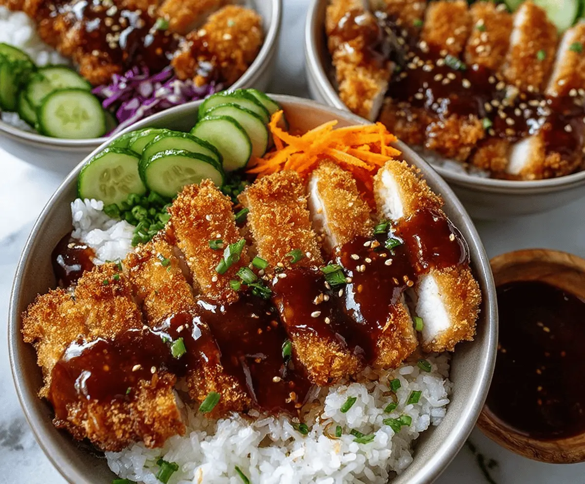 Crispy Japanese Katsu Bowls with Tonkatsu Sauce