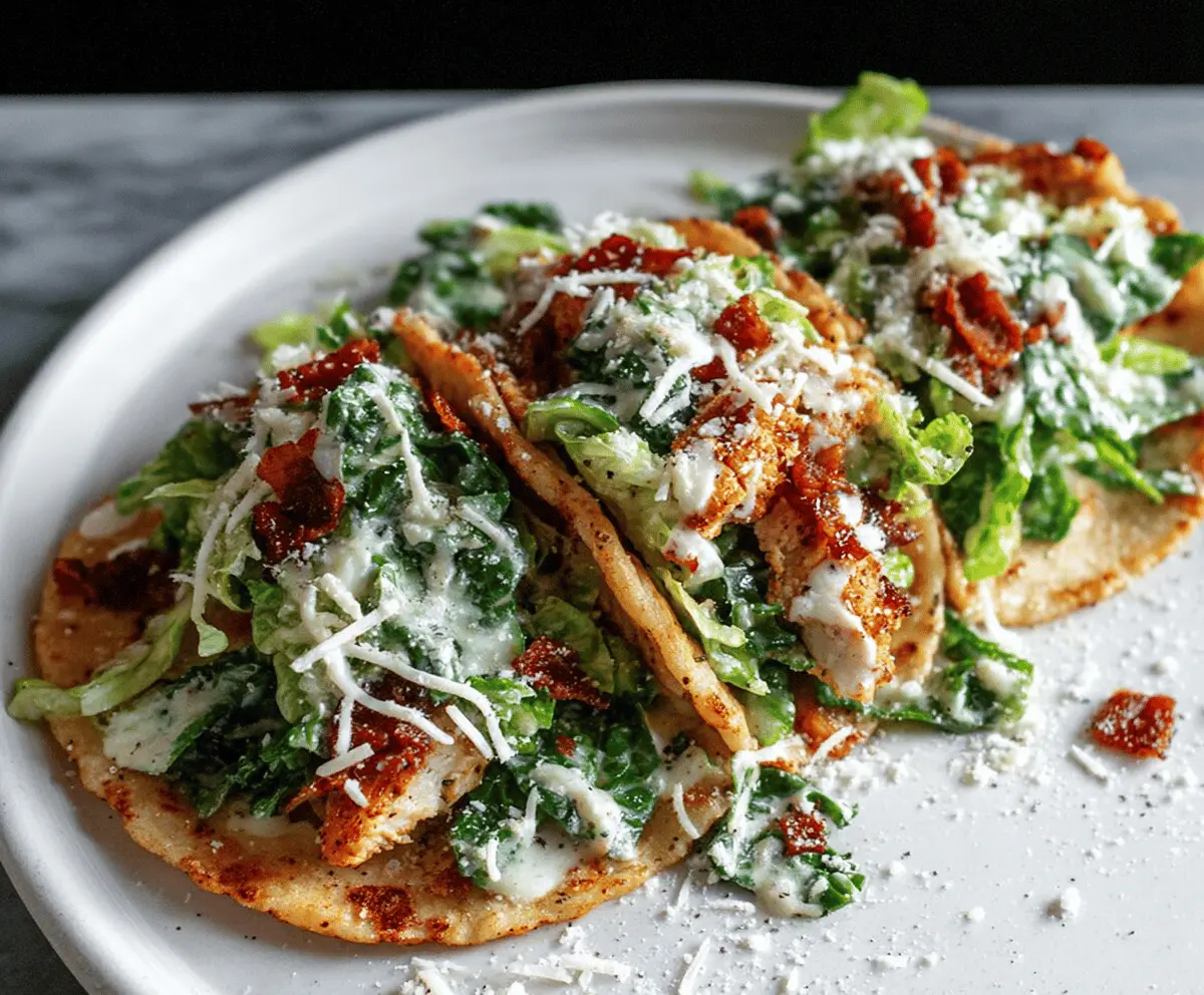 Easy Smash Chicken Caesar Tacos