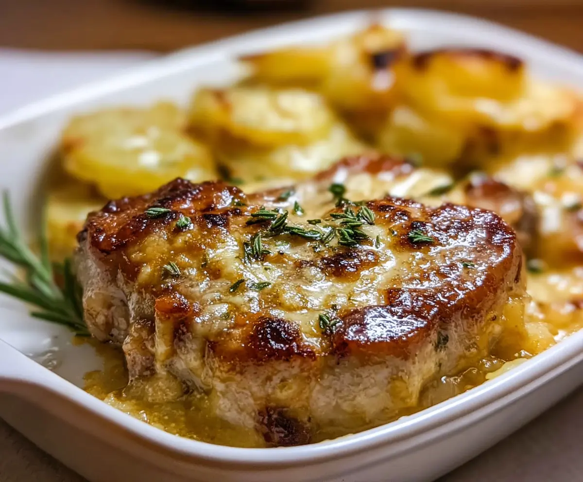 Easy Smothered Pork Chop & Potato Casserole