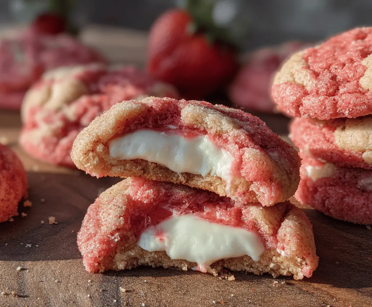 Easy Strawberry Cheesecake Stuffed Cookies