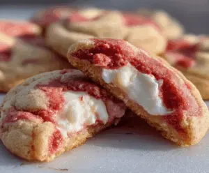 Strawberry Cheesecake Stuffed Cookies