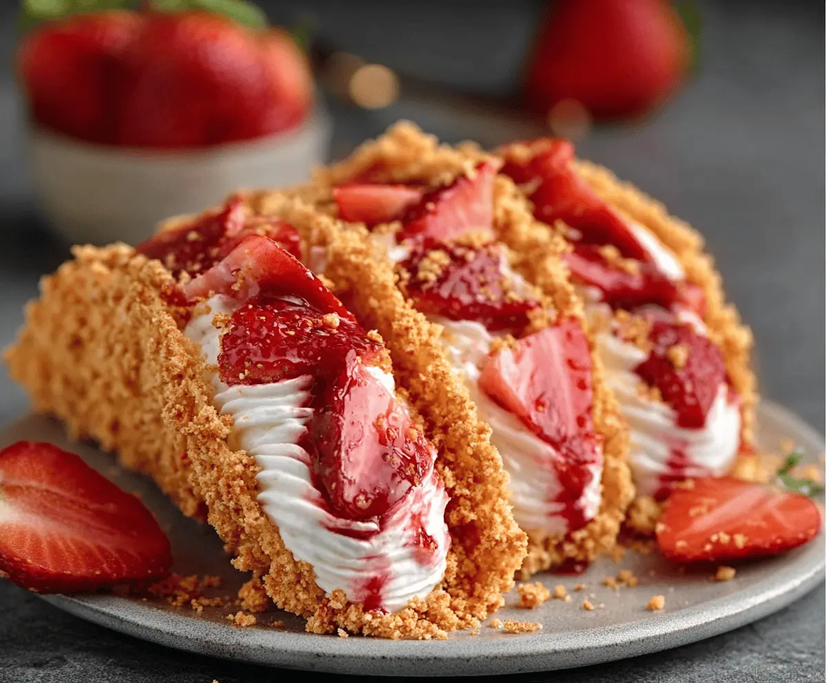 Strawberry Crunch Cheesecake Tacos Recipe