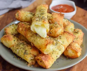 Air Fryer Wonton Mozzarella Sticks