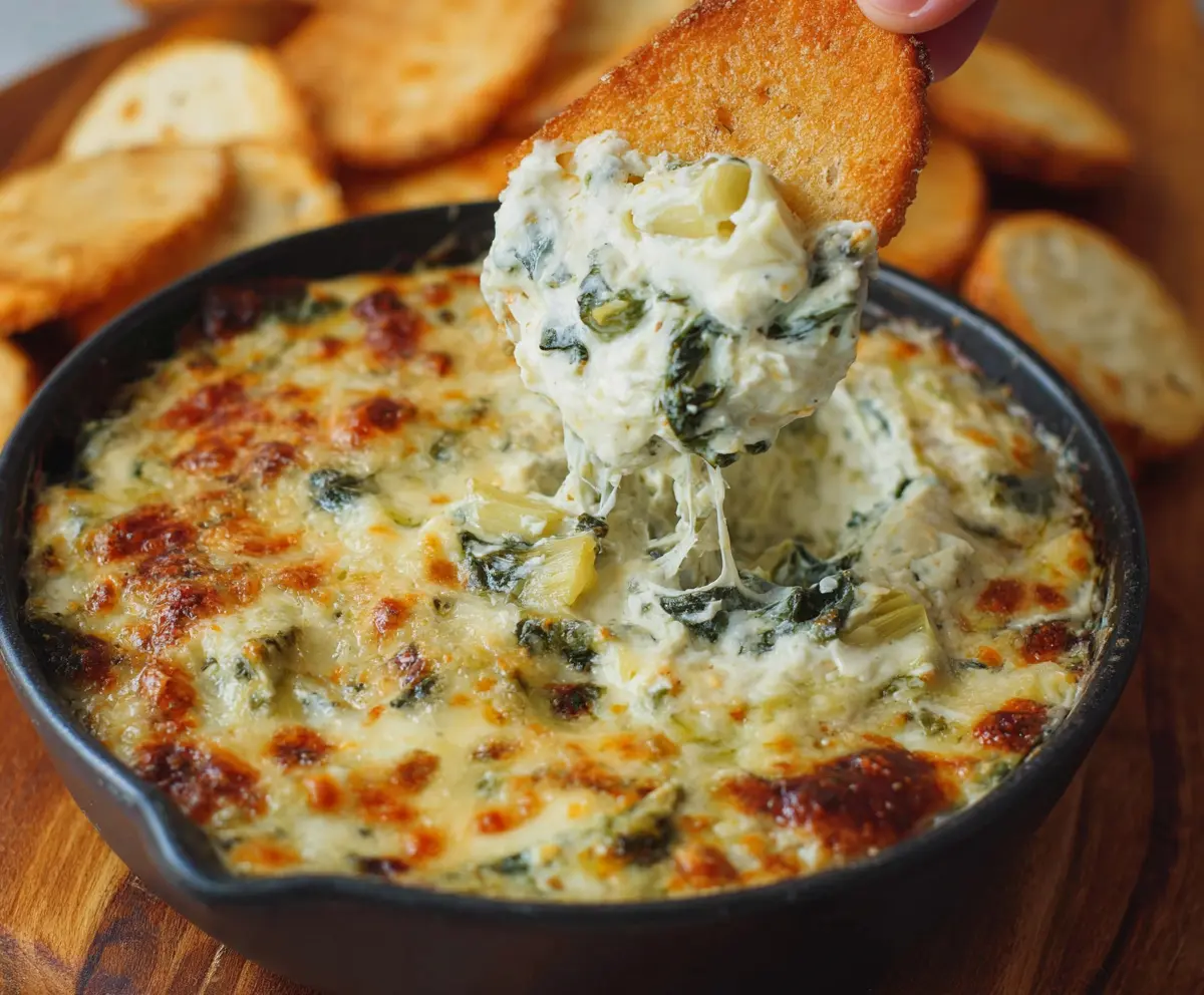 Easy Baked Spinach Artichoke Dip
