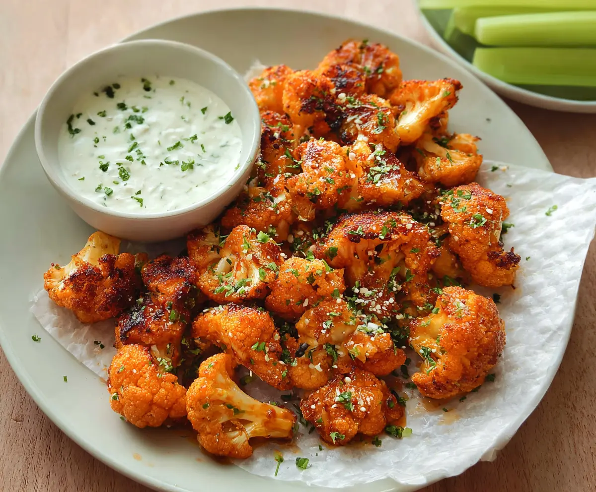 Spicy Buffalo Cauliflower Bites