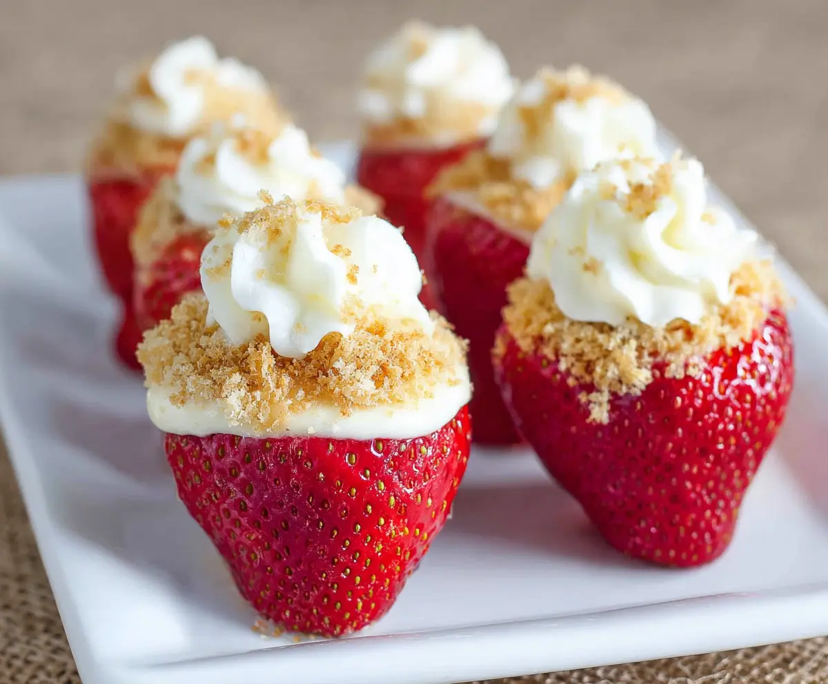 Easy Cheesecake Stuffed Strawberries