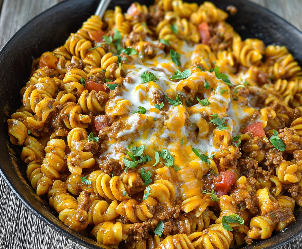 Easy Cheesy Taco Pasta Recipe
