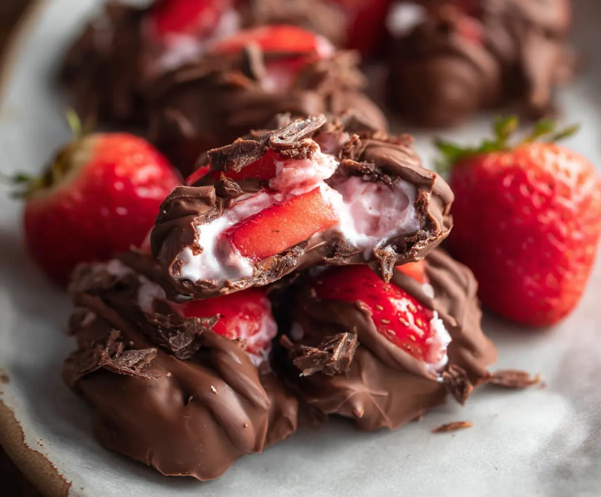 Easy Chocolate Strawberry Yogurt Clusters