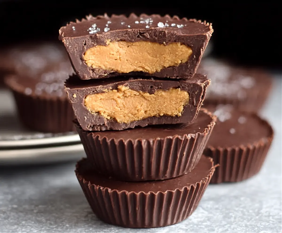 Delicious homemade Reese’s Peanut Butter Cups with a smooth peanut butter filling and chocolate coating.
