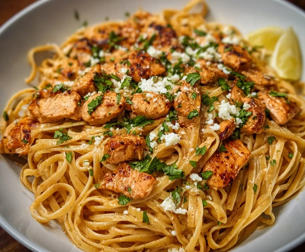 Delicious Cowboy Butter Chicken Linguine dish featuring tender chicken, creamy butter sauce, and al dente linguine pasta.