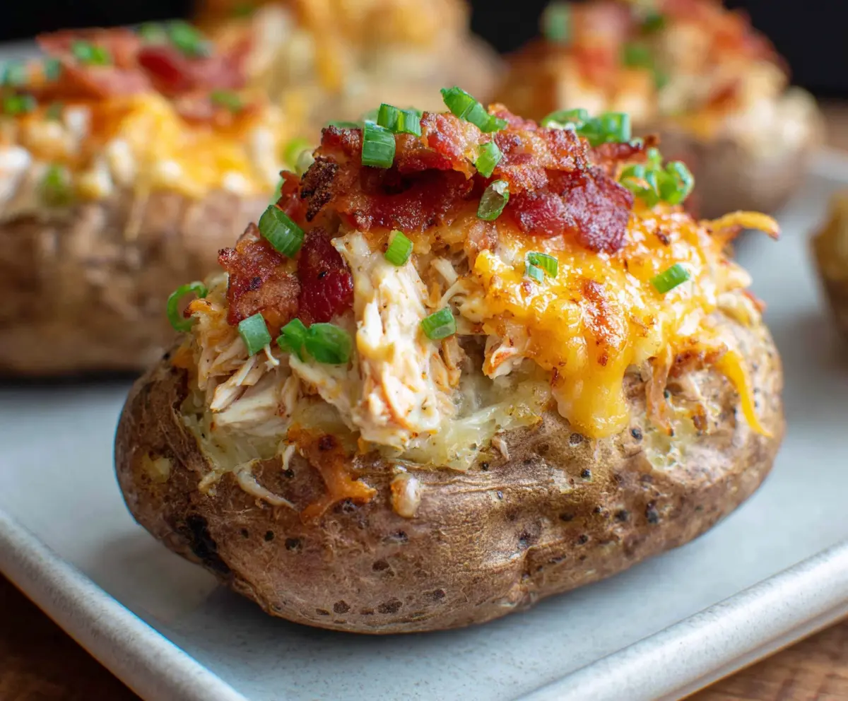 Easy Crack Chicken Stuffed Potatoes