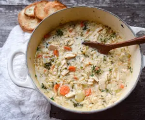 Creamy Chicken Orzo Winter Soup