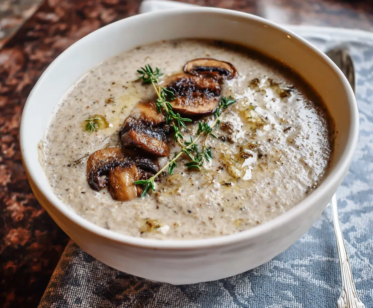Creamy Mushroom Thyme Soup Recipe