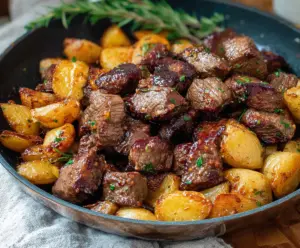 Garlic Butter Steak Bites with Crispy Potatoes