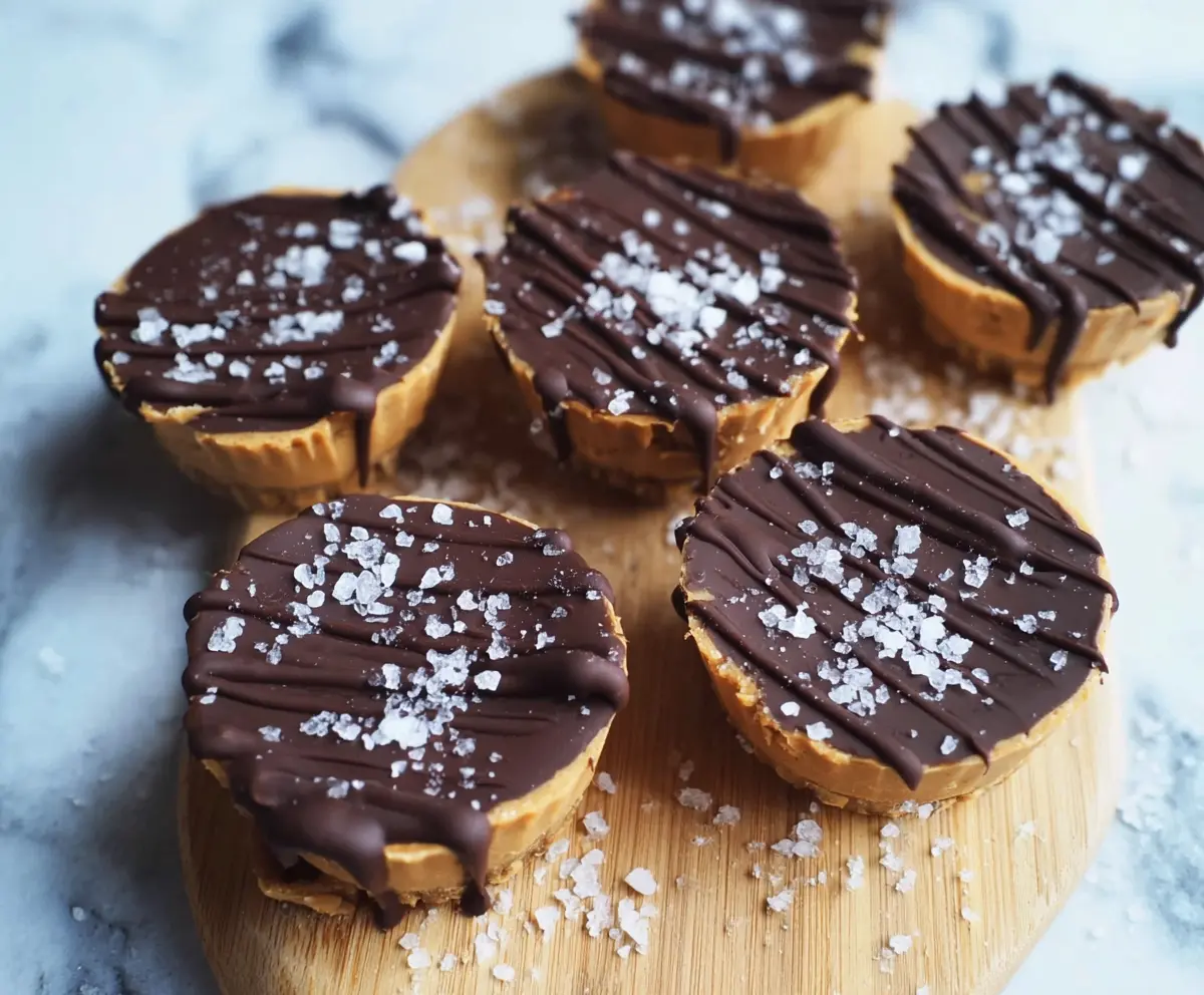 Delicious homemade healthy peanut butter cups made with just three simple ingredients.