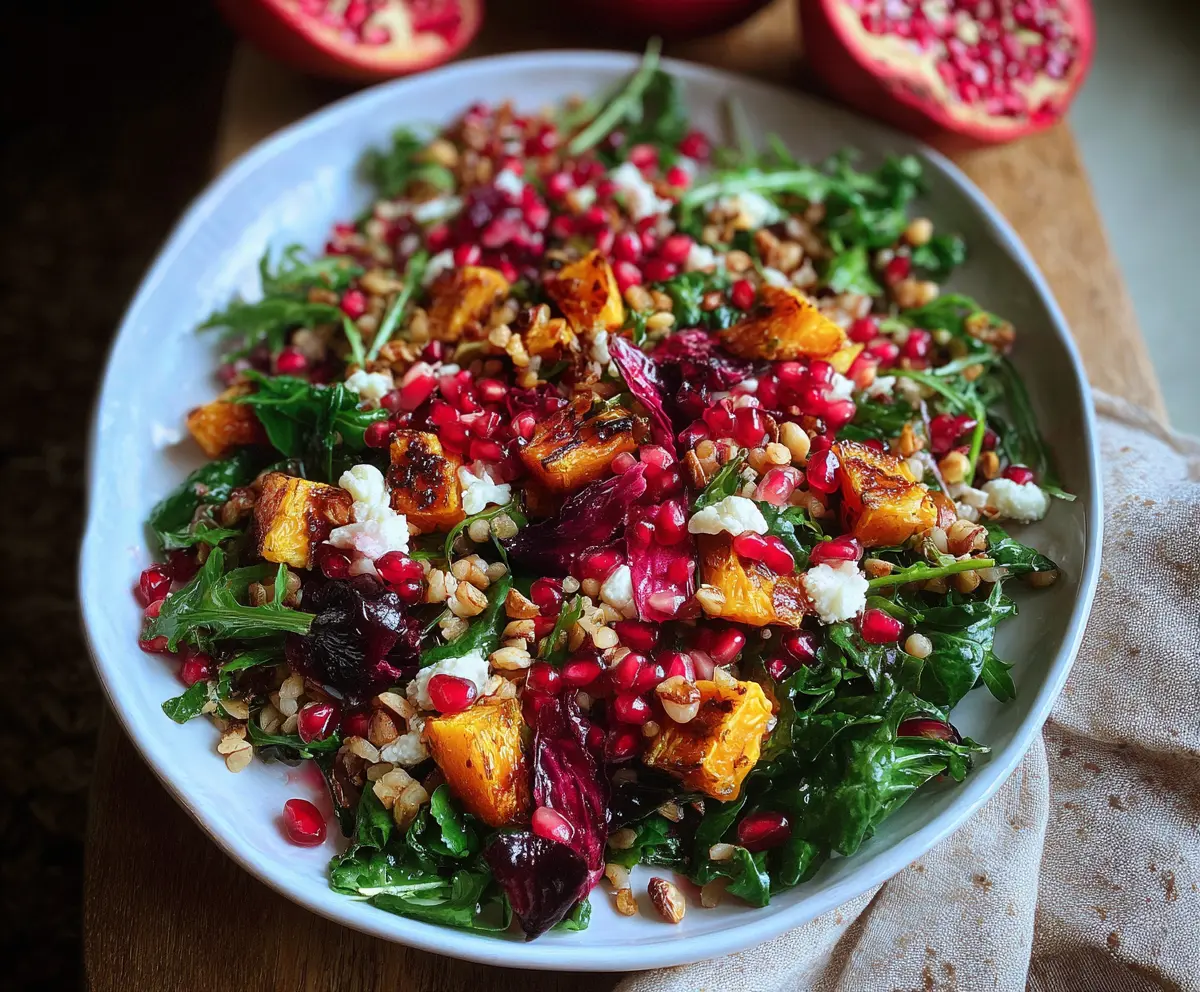 Fresh Healthy Winter Salad with Pomegranate