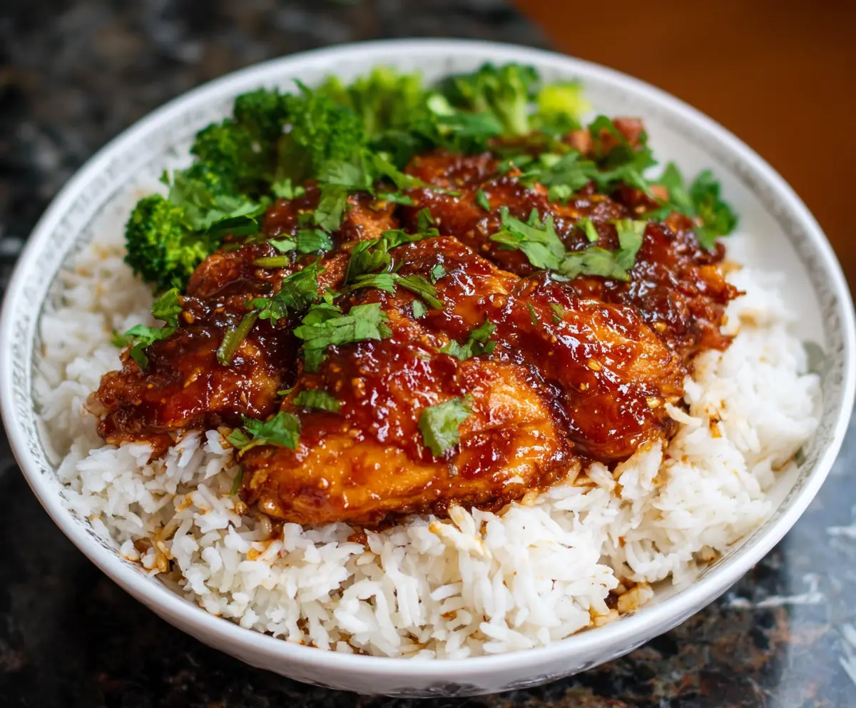 Easy Honey BBQ Chicken Rice Bowl