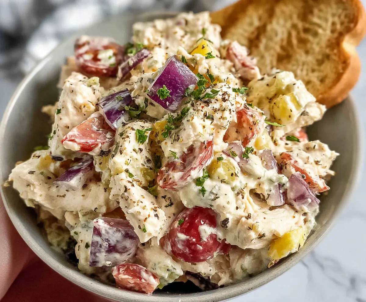 Easy Italian Grinder Chicken Salad Recipe