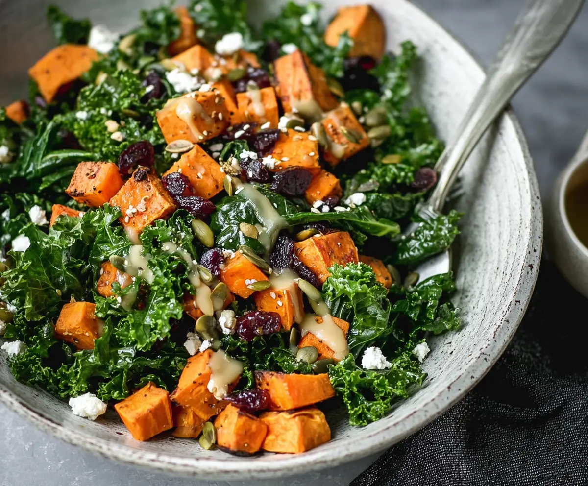 Easy Kale & Roasted Sweet Potato Salad