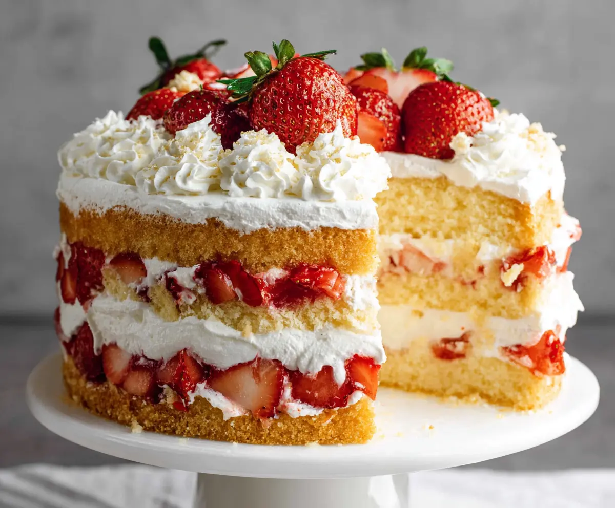 Easy Layered Strawberry Shortcake Cake