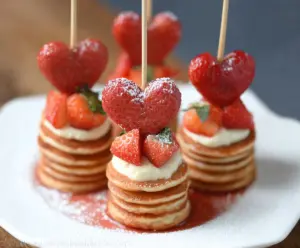 Mini Heart Pancake Stacks