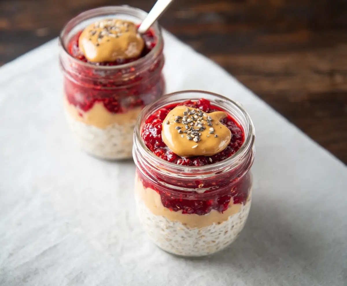 Easy Peanut Butter Jelly Overnight Oats