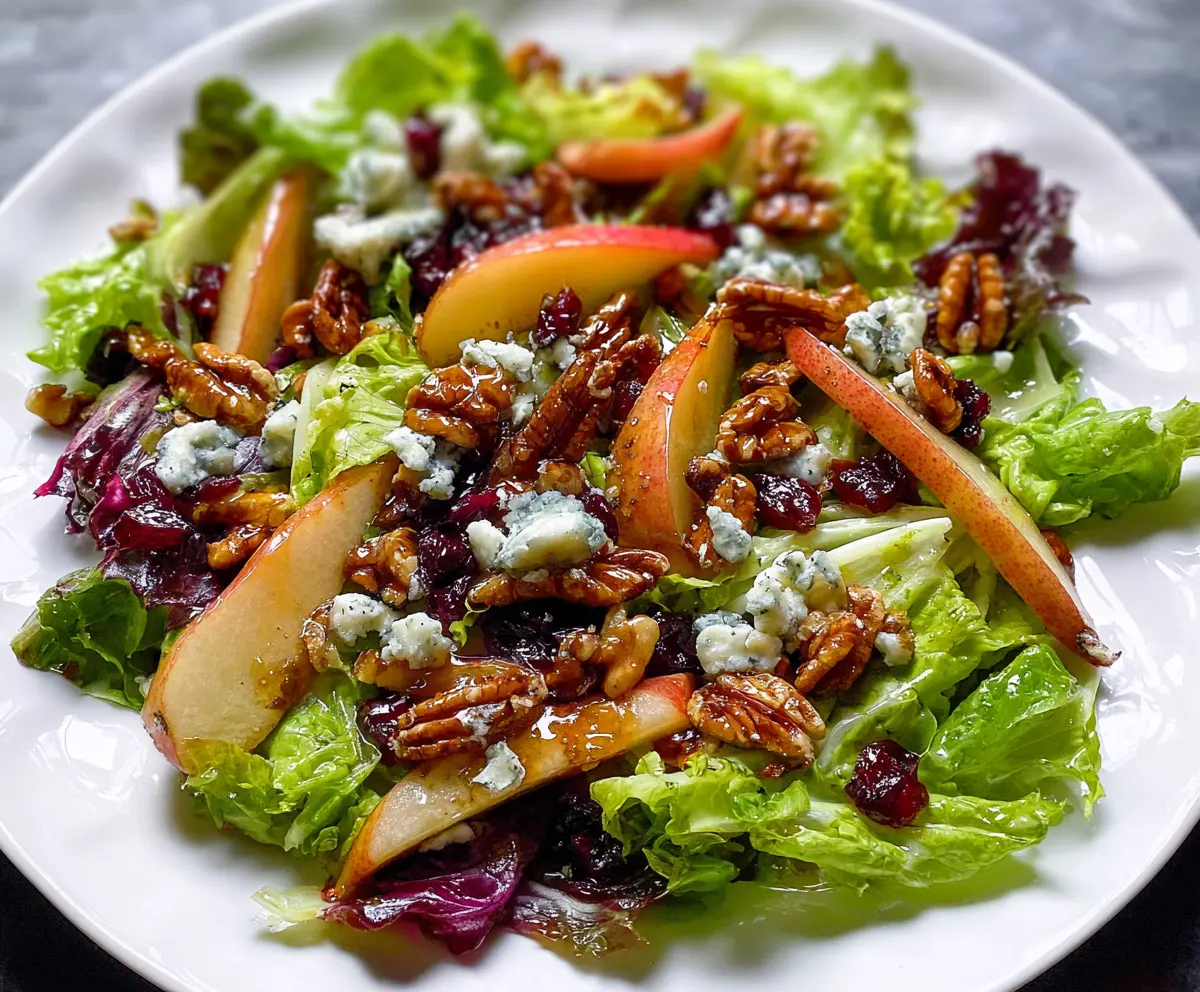 Pear & Gorgonzola Salad with Candied Walnuts
