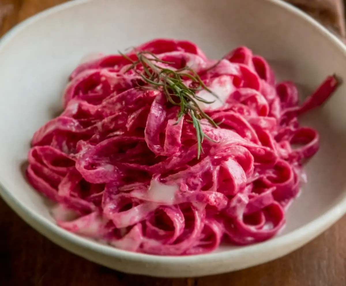 Creamy Pink Beet Pasta Recipe