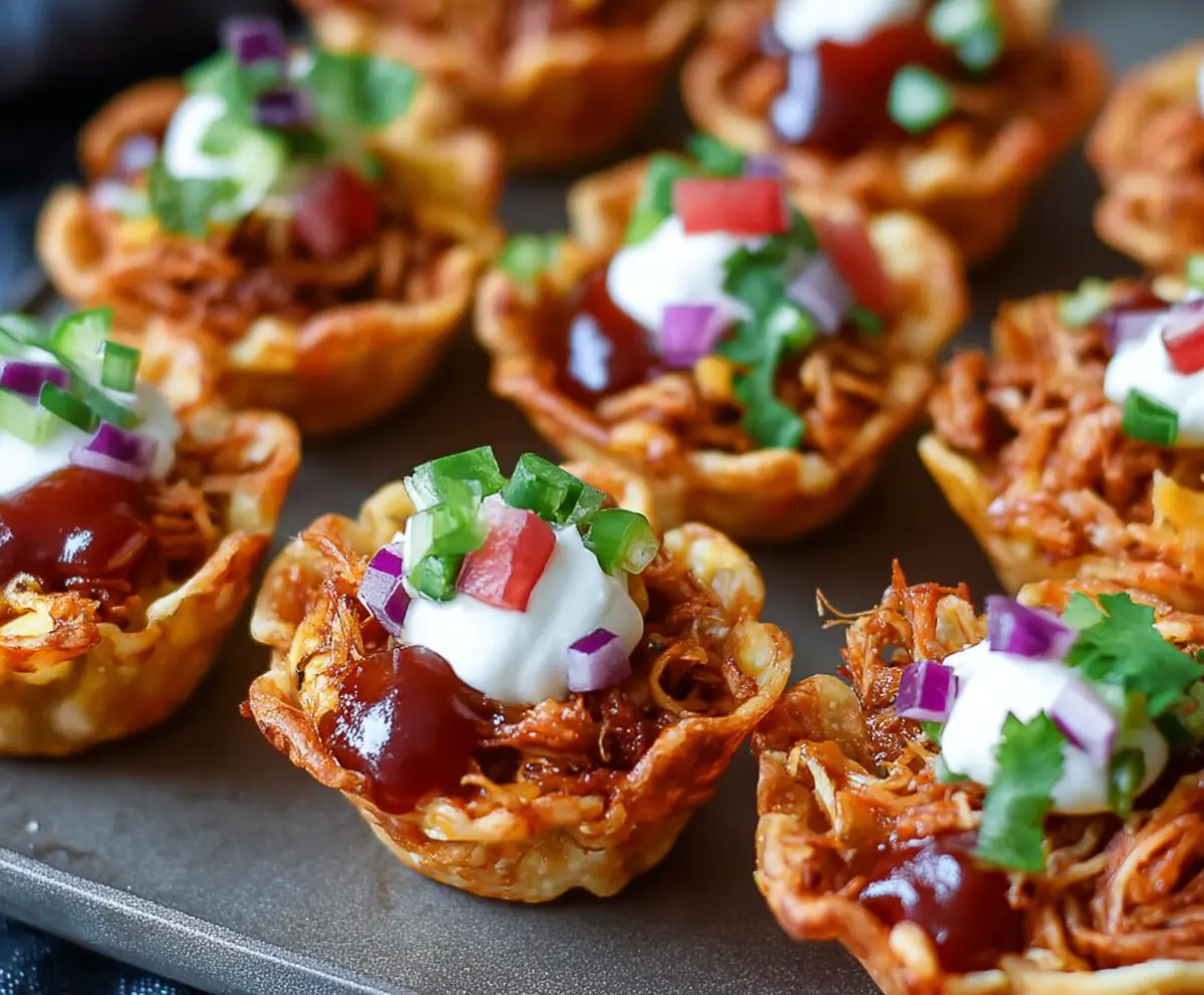 Easy Pulled Pork Nacho Cups