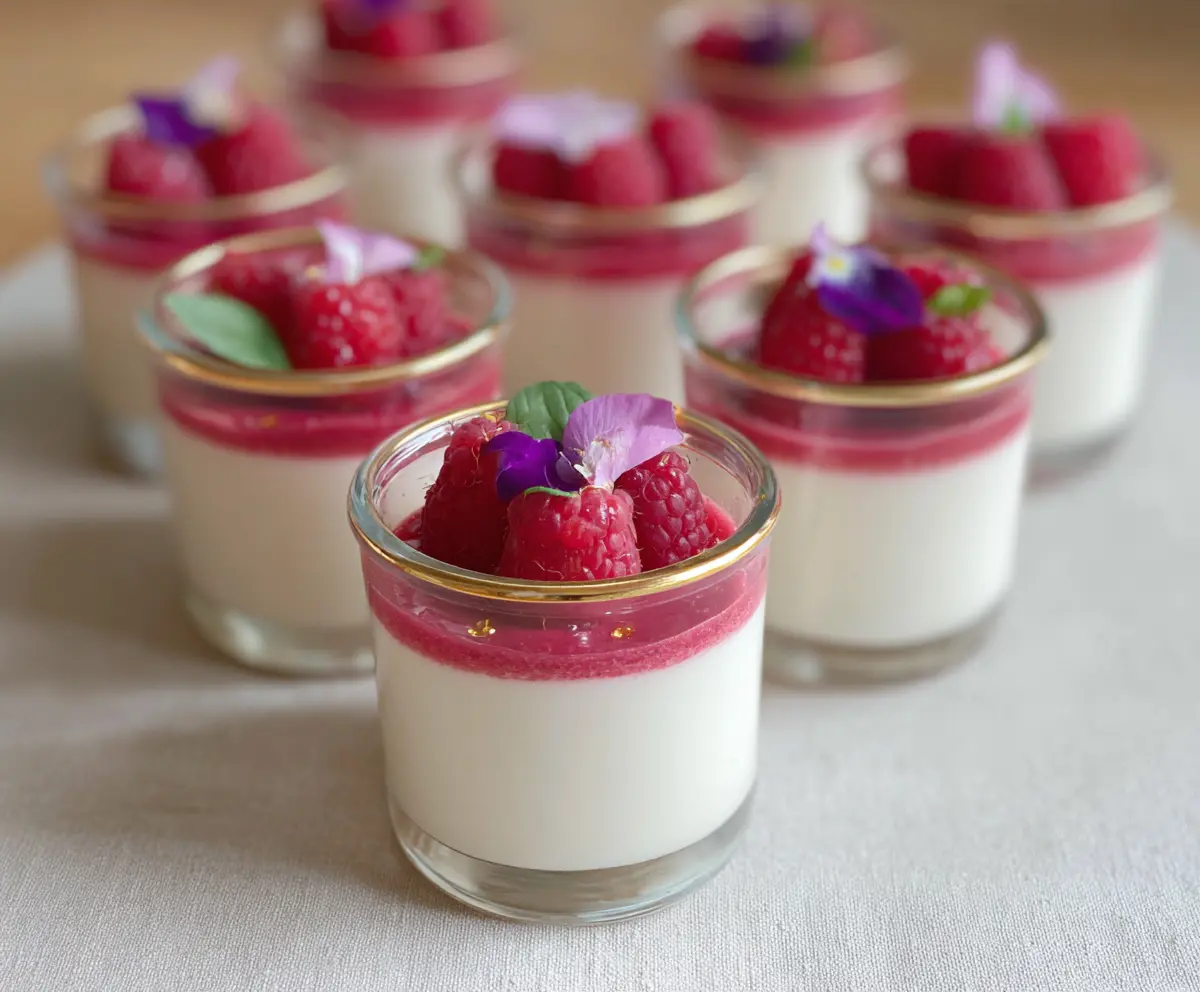 Easy Raspberry Rose Panna Cotta Cups